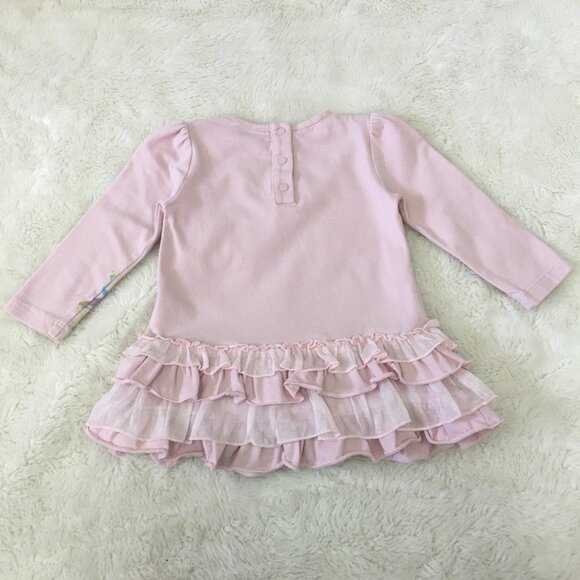 Gucci Baby Girl Light Pink Long Sleeve Guccisima Ruffle Dress Size 9-12 Months - Picture 10 of 14